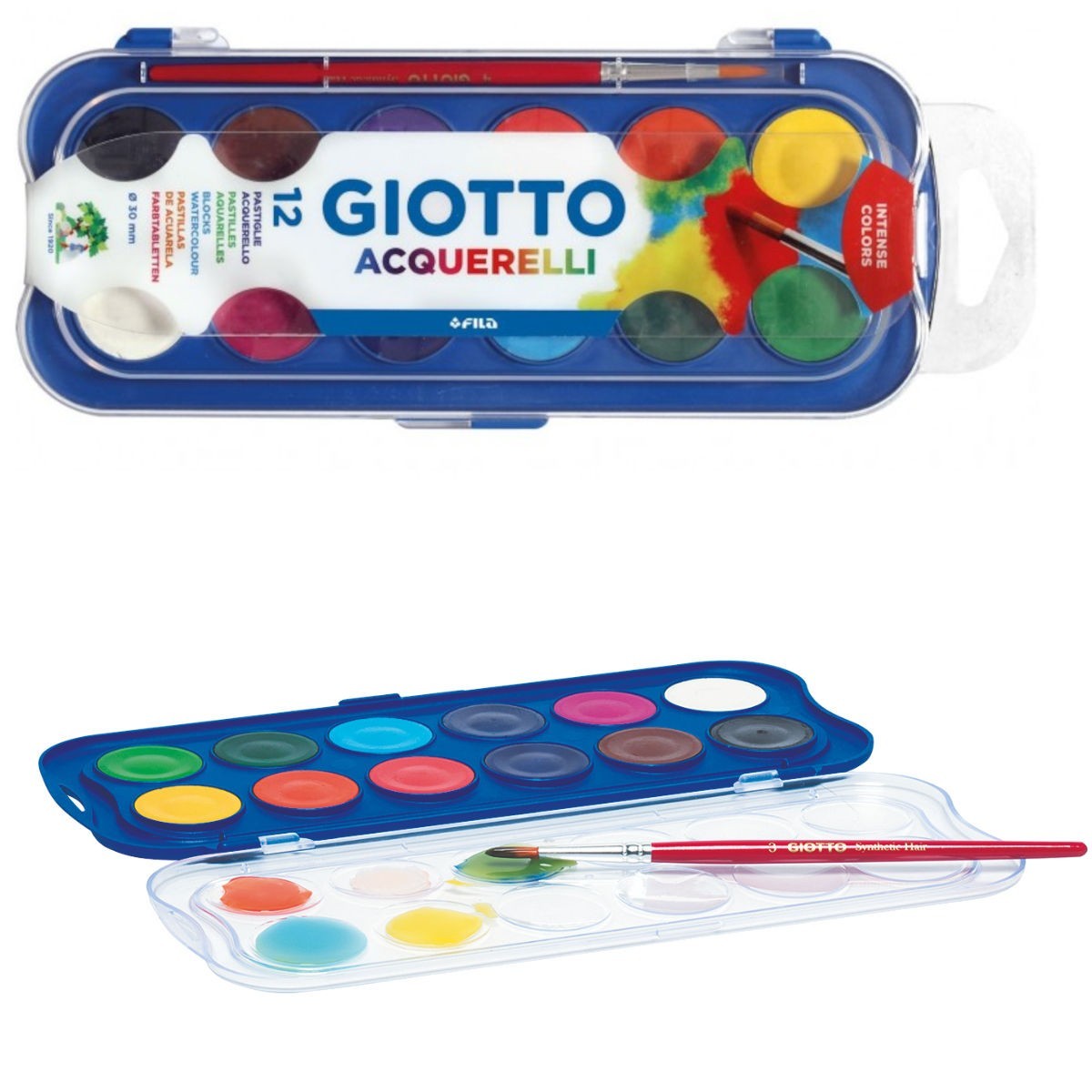 Giotto 12 farb akwarelowych w kostkach 30mm | Dadum