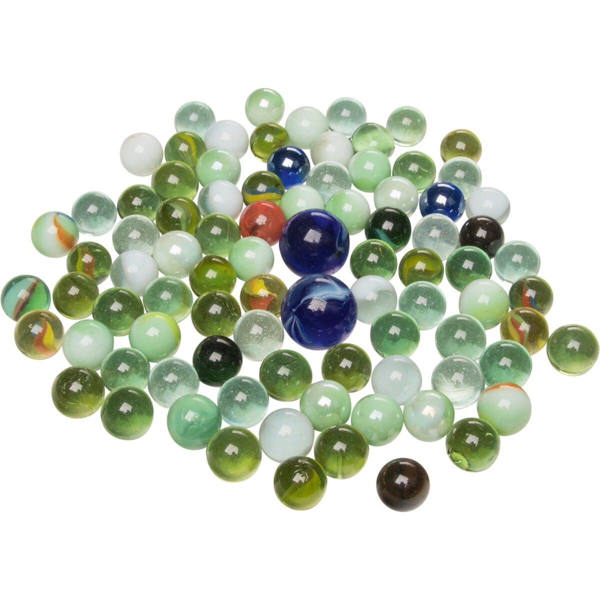 Szklane Kulki wzór Zielony Marmurowy 88 sztuk