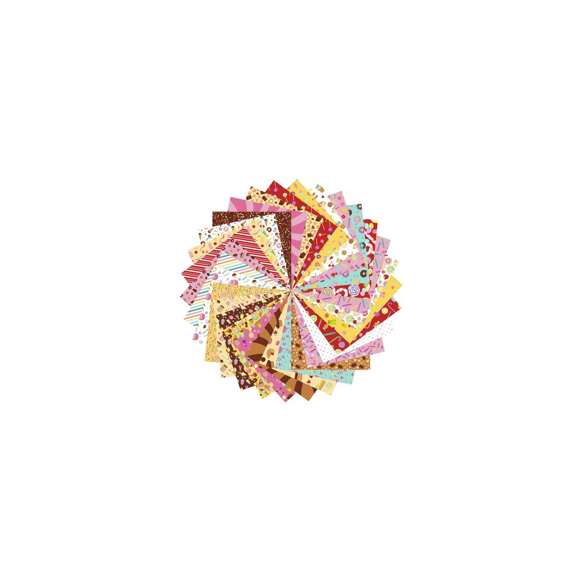 Papier origami Sweets 20x20cm 60 arkuszy i naklejki