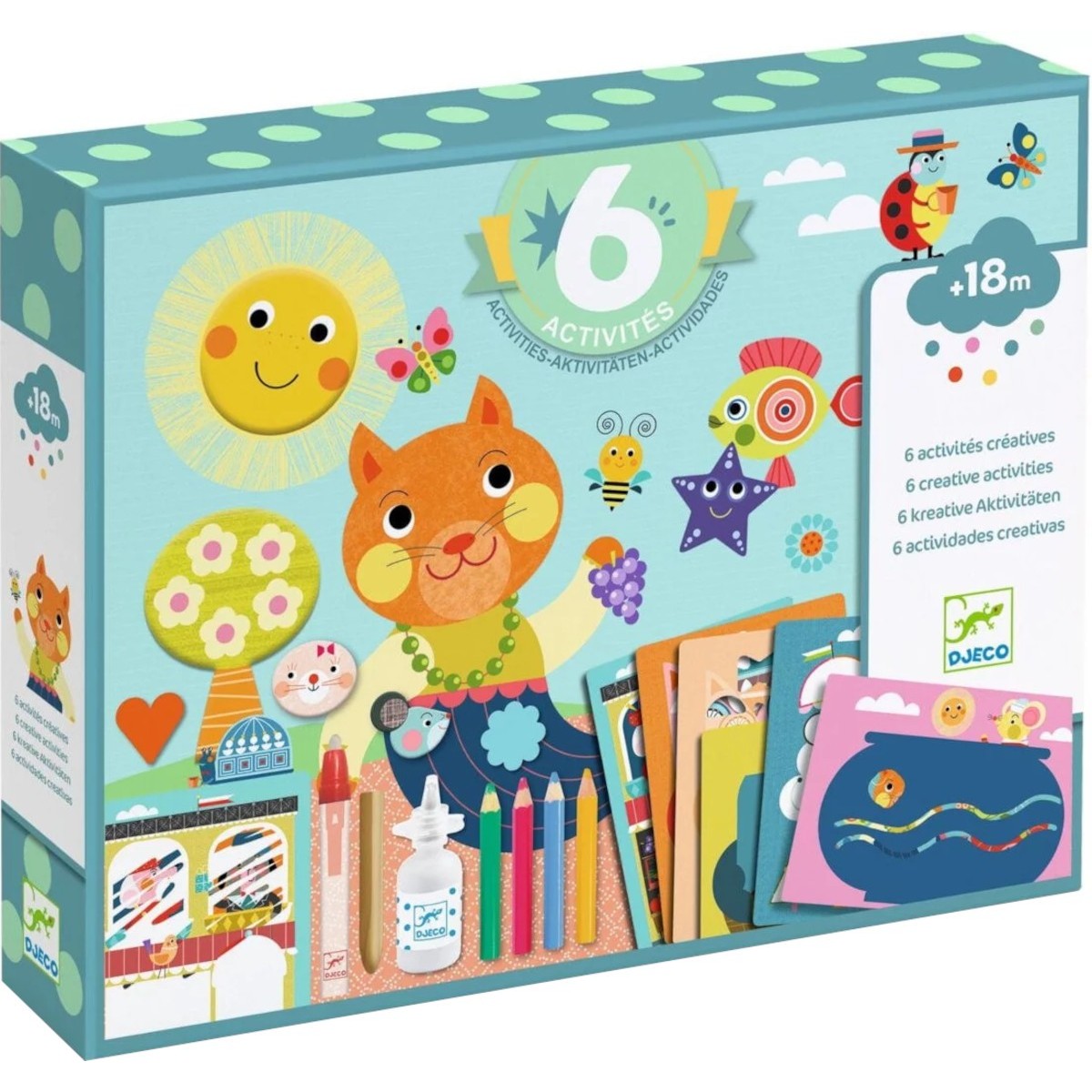 Zestaw artystyczny 6w1 Kotek i Przyjaciele +18m, Djeco