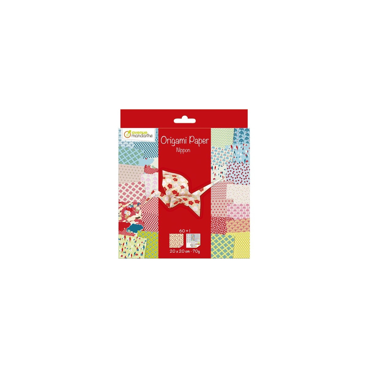 Papier origami Japonia 20x20cm 60 arkuszy i naklejki