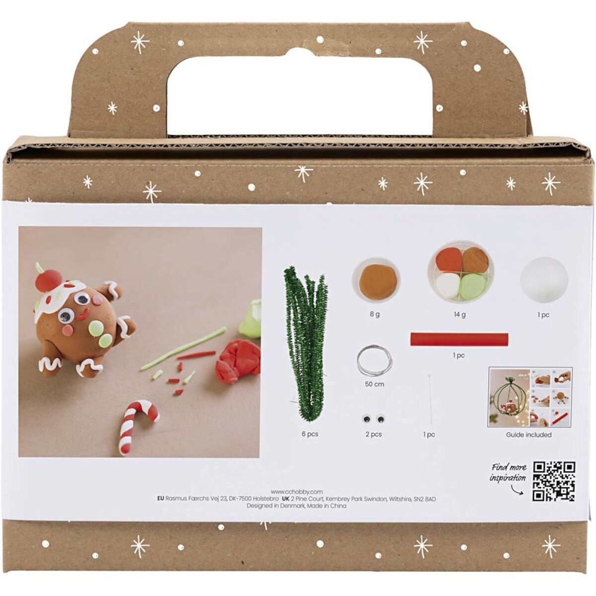 Mini Craft Kit Modelling, Gingerbread man, assort