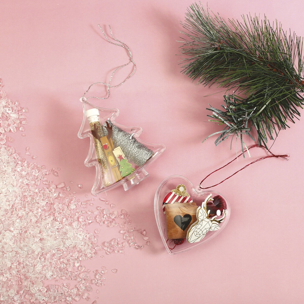 Choinka przezroczysta otwierana 10 cm