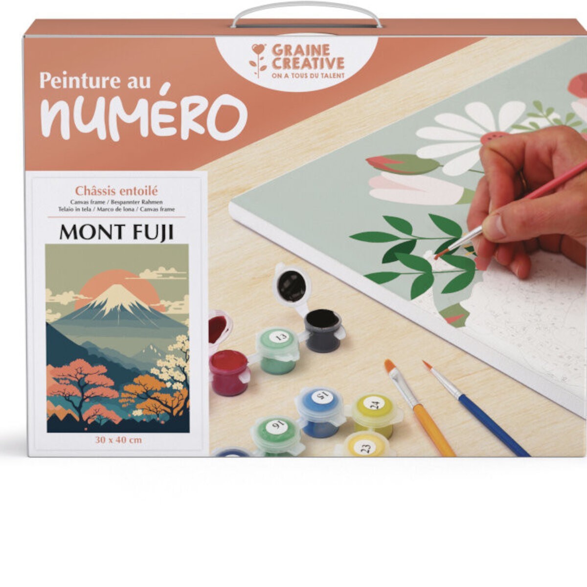 Malowanie po numerach "Góra Fuji" płótno na blejtramie 30x40