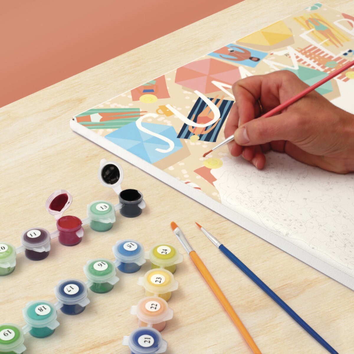 Malowanie po numerach "Na Plaży" płótno na blejtramie 30x40