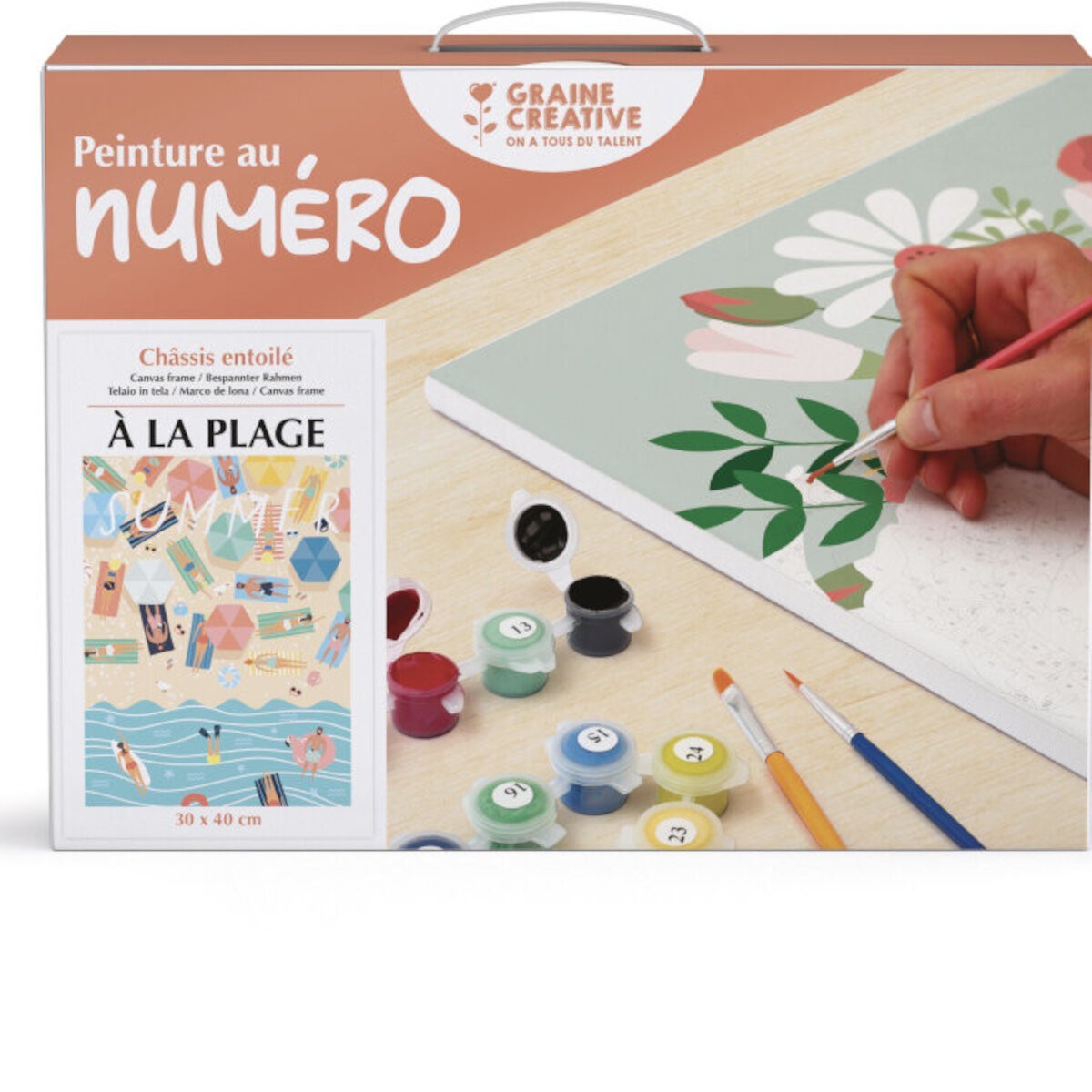 Malowanie po numerach "Na Plaży" płótno na blejtramie 30x40