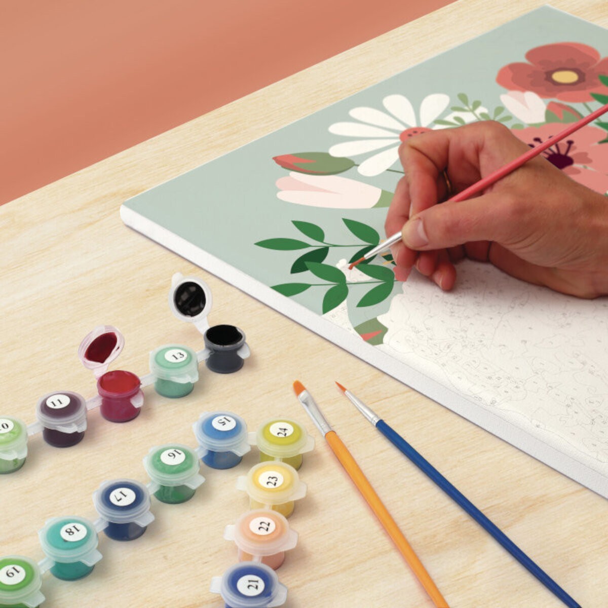 Malowanie po numerach "Kwiaty" płótno na blejtramie 30x40