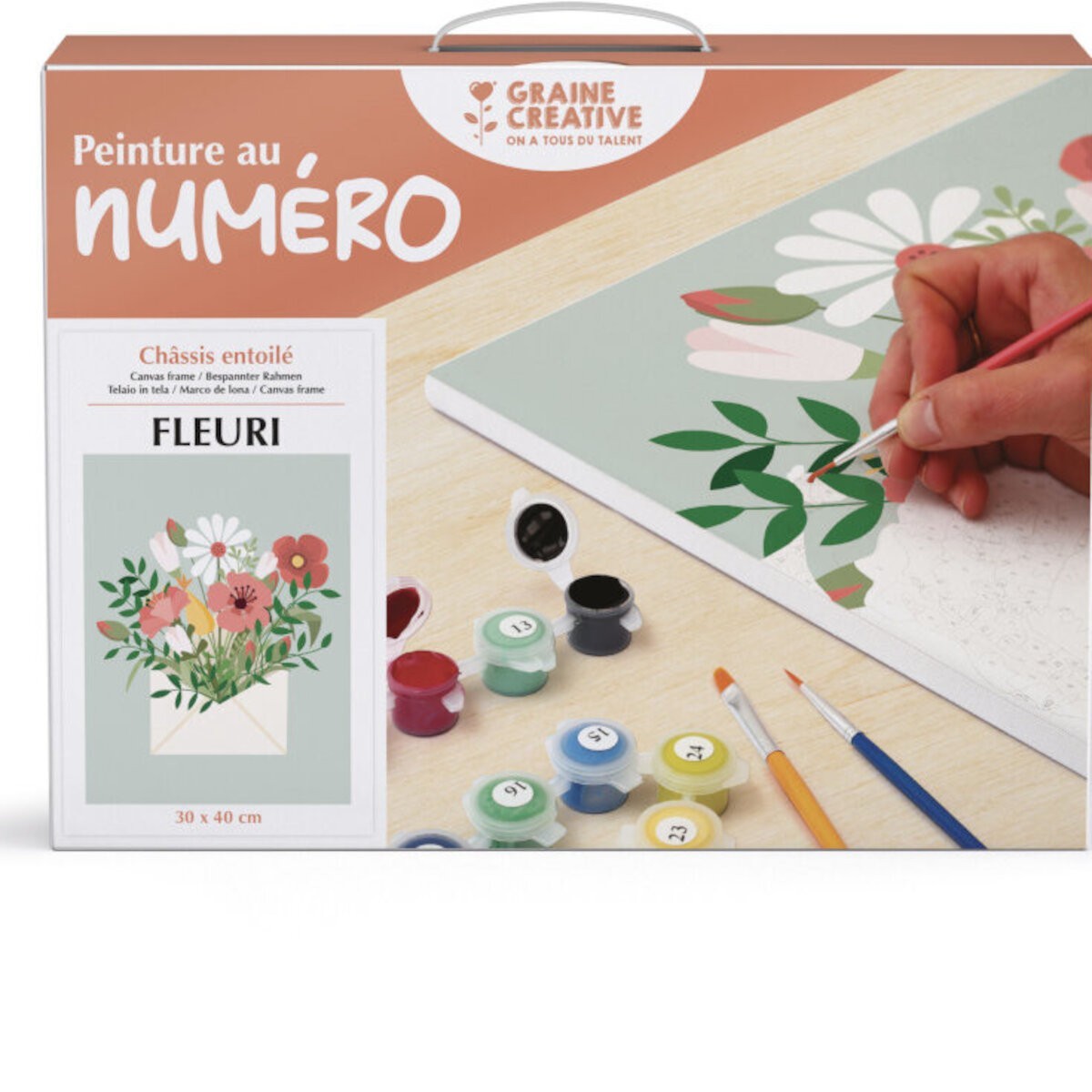 Malowanie po numerach "Kwiaty" płótno na blejtramie 30x40