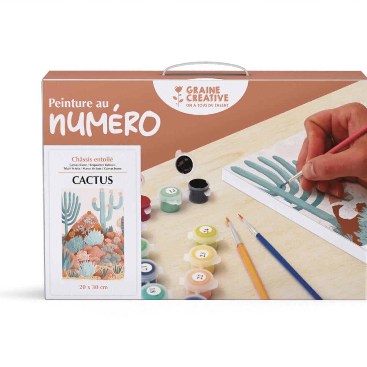 Malowanie po numerach "Kaktusy" płótno na blejtramie 30x40