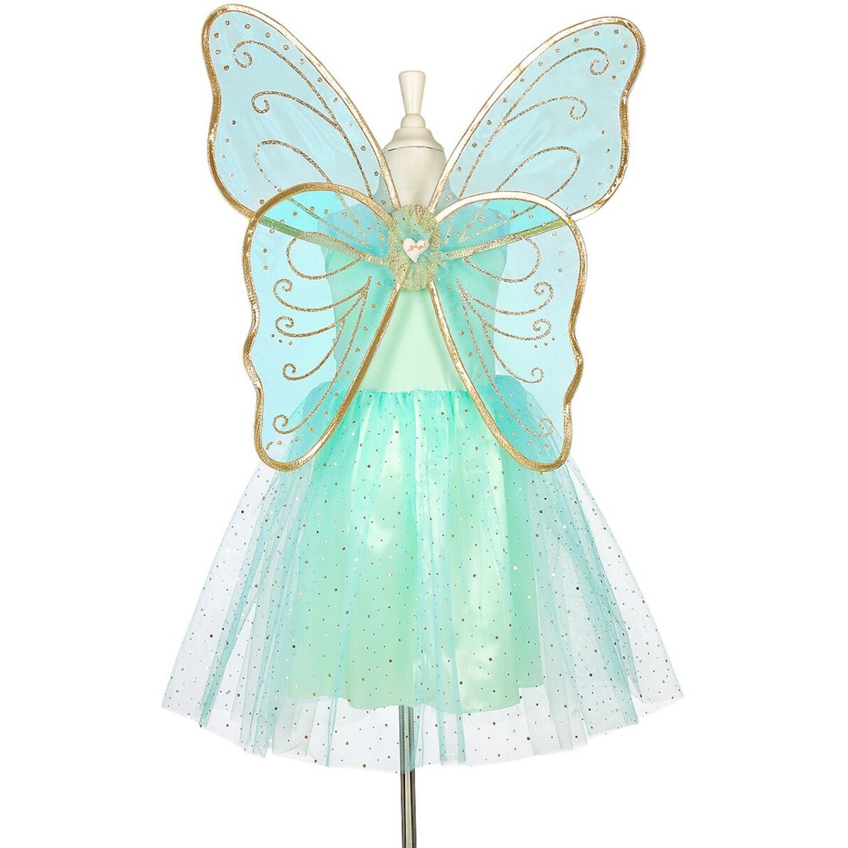 Strój wróżki miętowy Camille 128-140 ze skrzydłami, Souza!