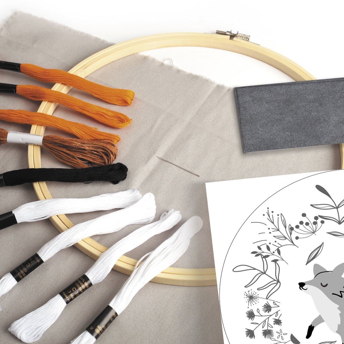 Zestaw do haftowania Lis dla średnio zaawansowanych, Graine Creative