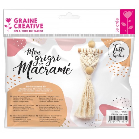 Zestaw makramy dla początkujących Zawieszka Boho, Graine Creative Zestaw makramy dla początkujących Zawieszka Boho, Graine Creative