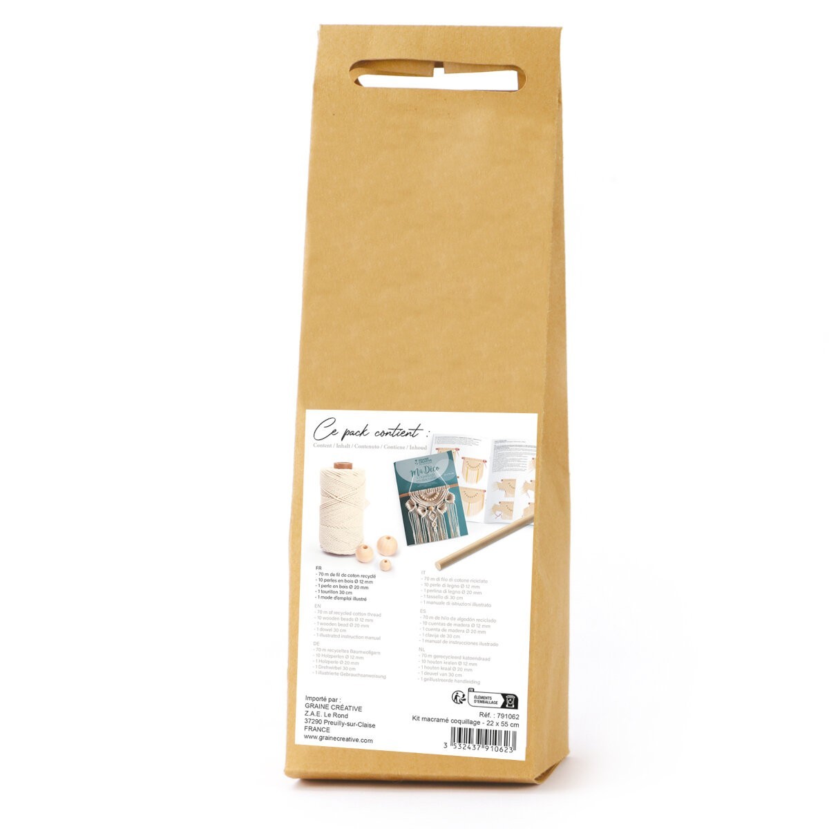 Zestaw DIY Makrama na ścianę Muszle, Graine Creative