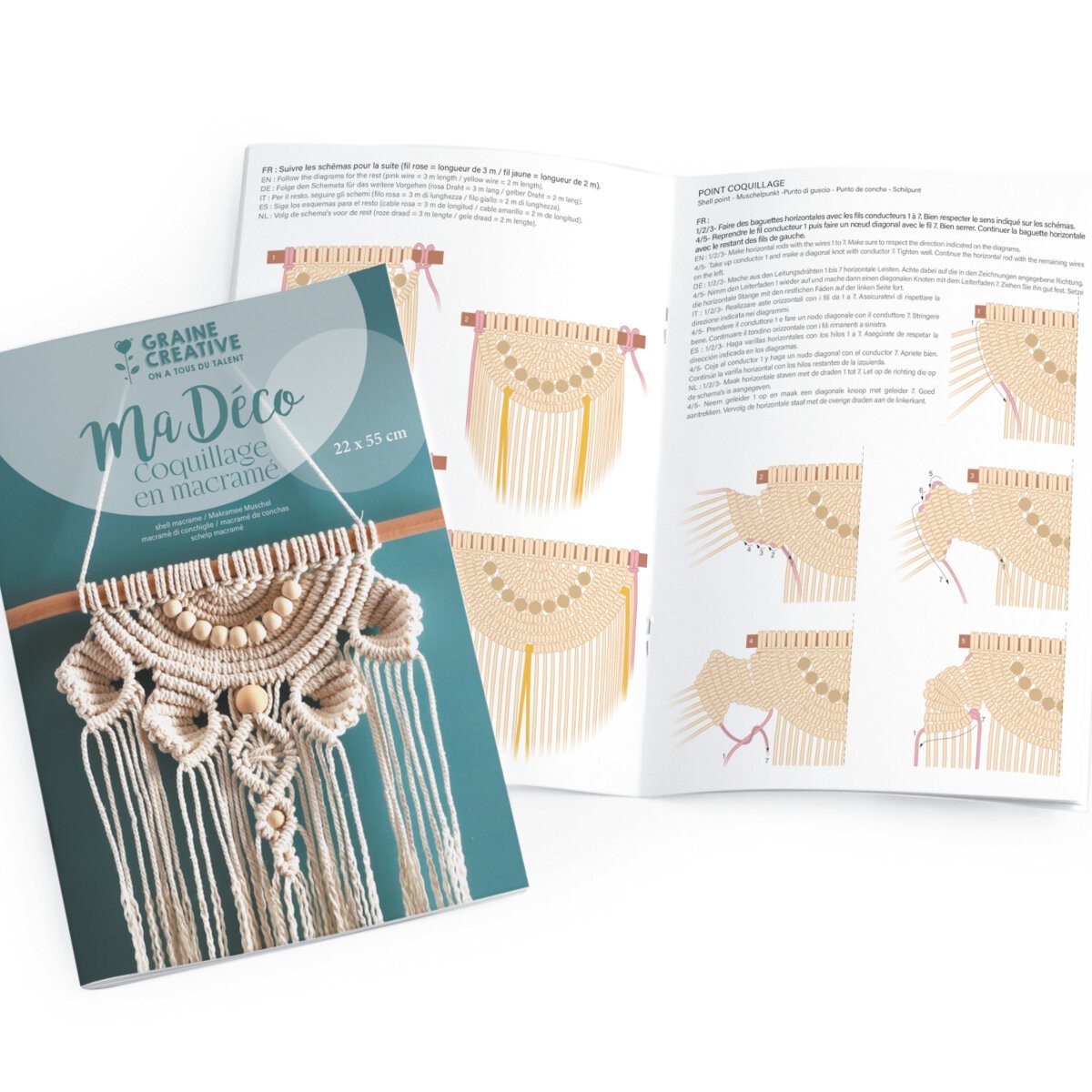 Zestaw DIY Makrama na ścianę Muszle, Graine Creative