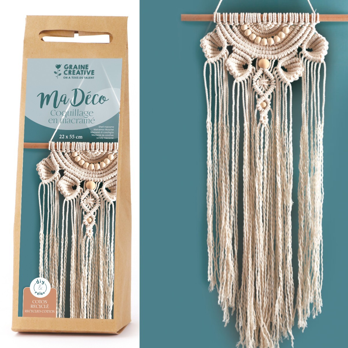 Zestaw DIY Makrama na ścianę Muszle, Graine Creative | Dadum