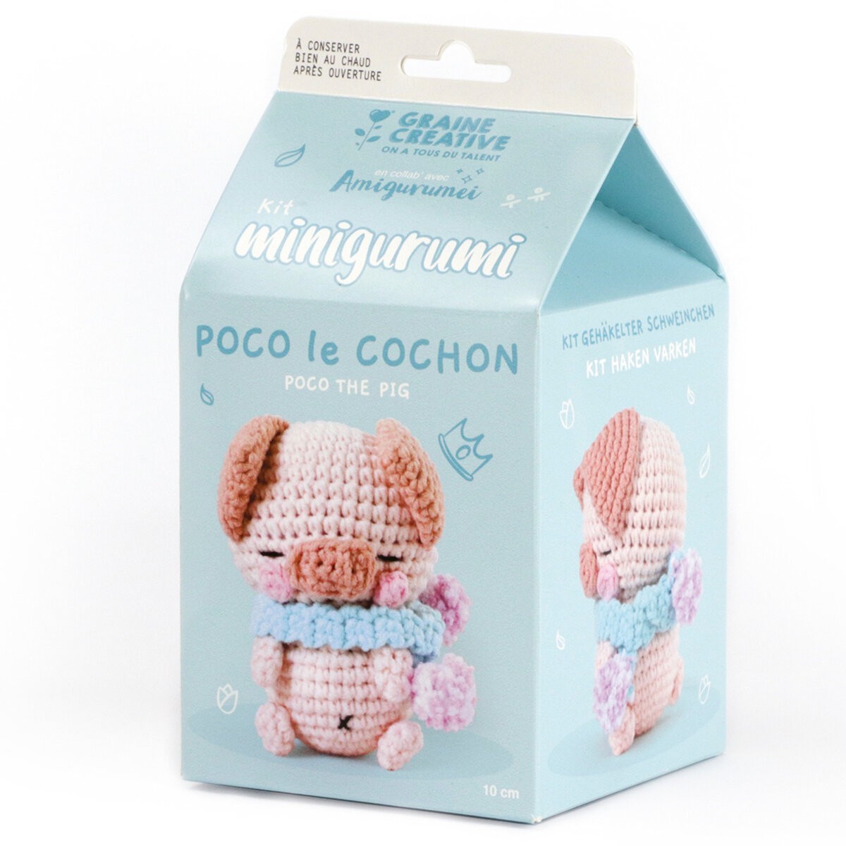 Zestaw do szydełkowania Świnka Amigurumi 10cm