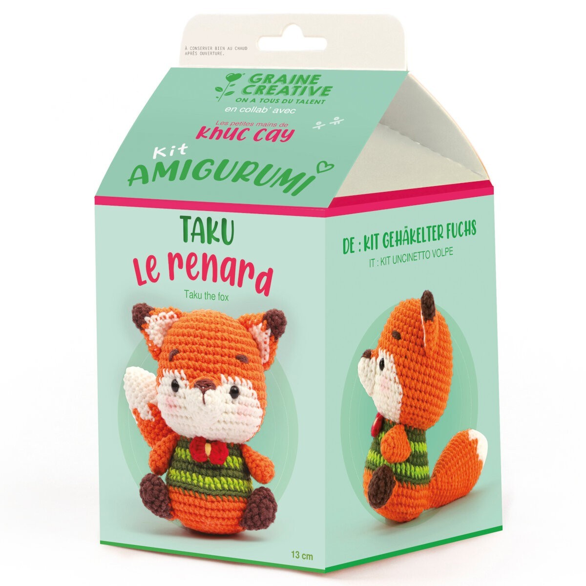 Zestaw do szydełkowania Lisek Amigurumi 13cm