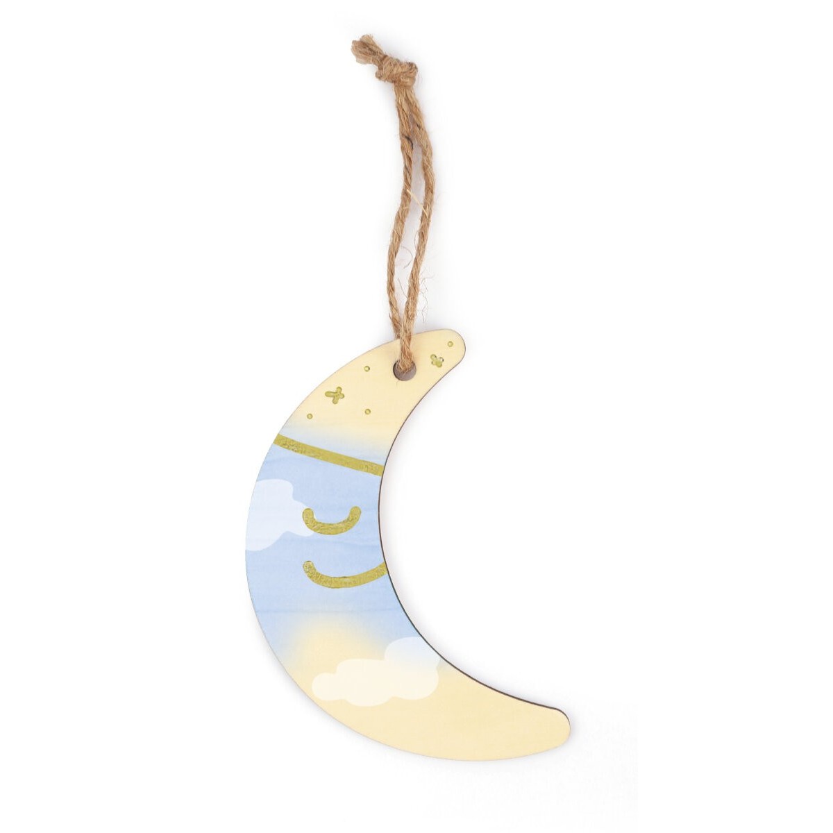 Księżyc z drewna do zdobienia 12 cm