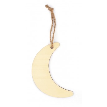 Księżyc z drewna do zdobienia 12 cm