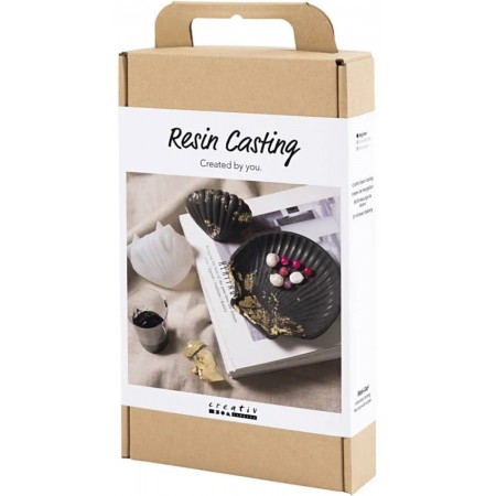 Podstawka na biżuterię z żywicy DIY Muszle Czarno-Złote