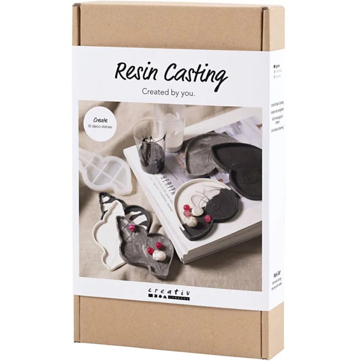 Podstawka na biżuterię z żywicy DIY Muszle Czarno-Białe