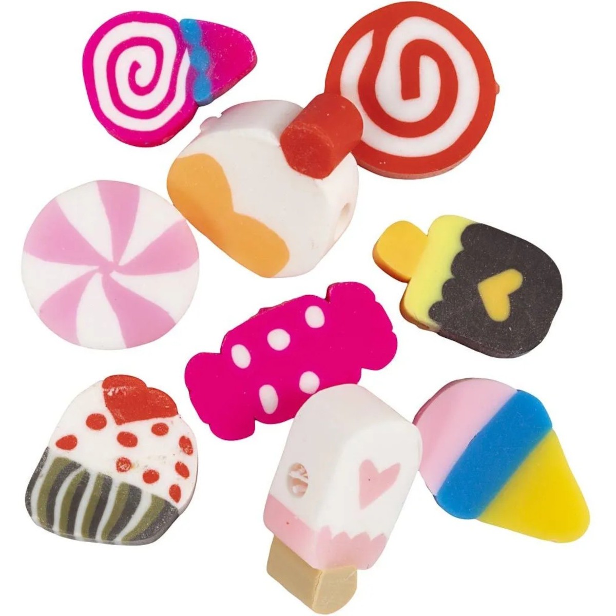 Koraliki w kształcie cukierków, ciastek i lodów 10 mm | Dadum