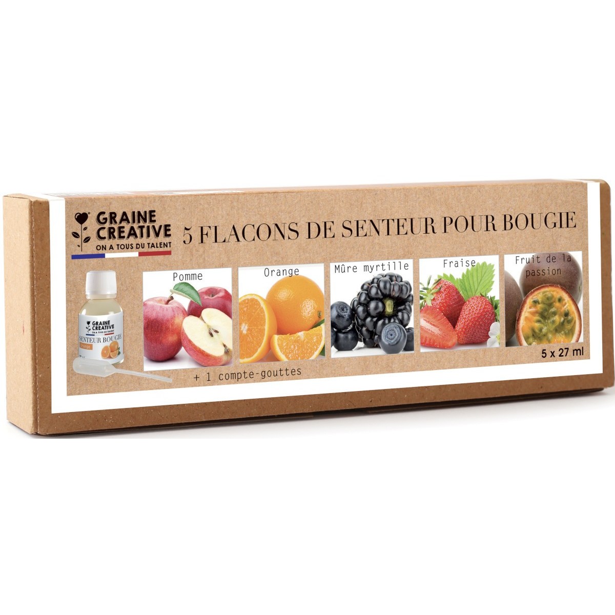Zestaw 5 owocowych zapachów do świec DIY z zakraplaczem 5 x 27 ml