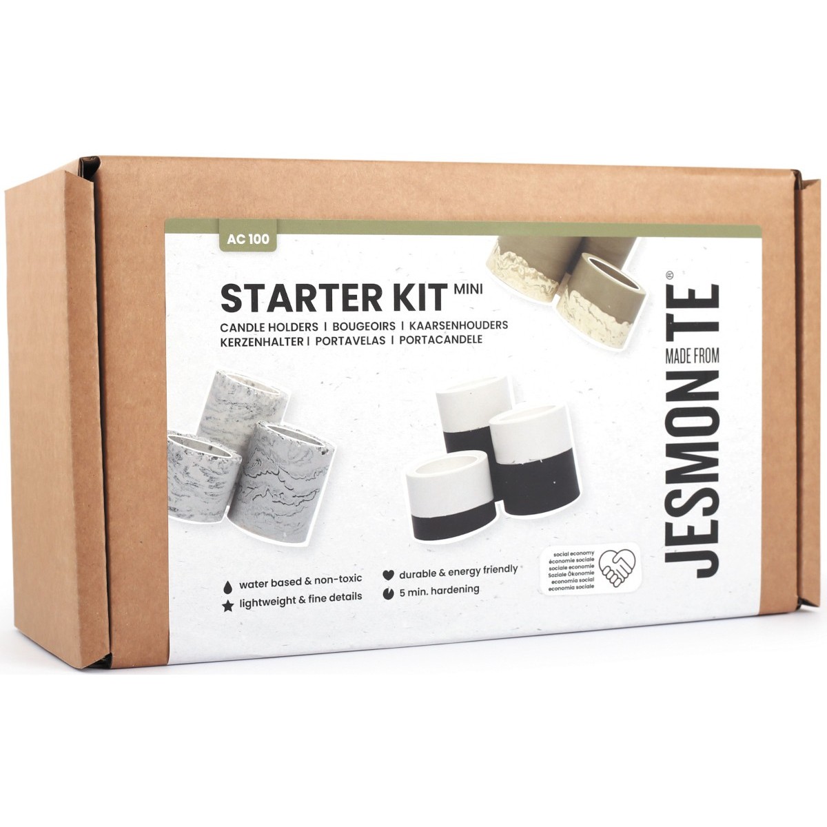 Zestaw DIY 3 świeczniki z gipsu polimerowego | Dadum
