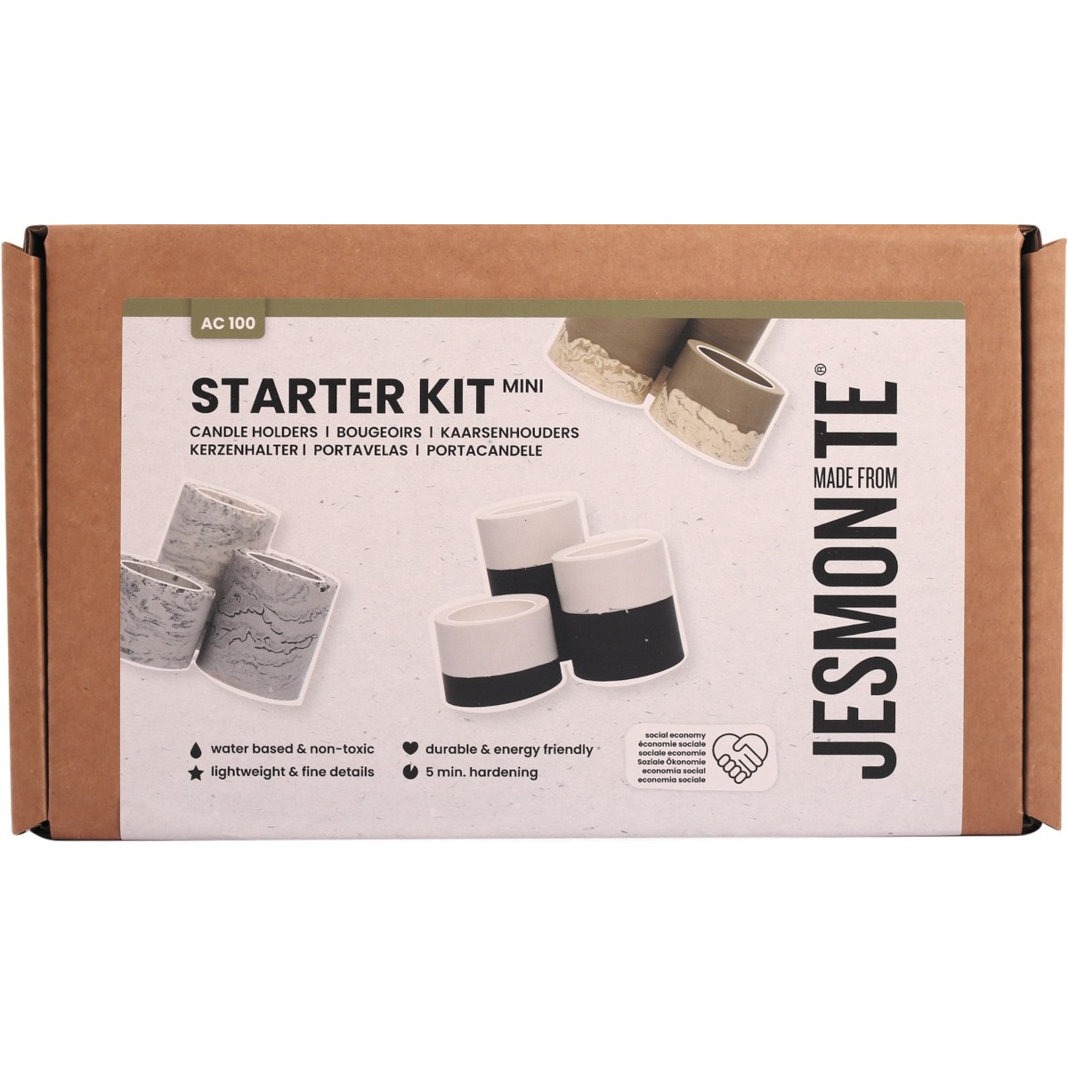 Zestaw DIY 3 świeczniki z gipsu polimerowego | Dadum