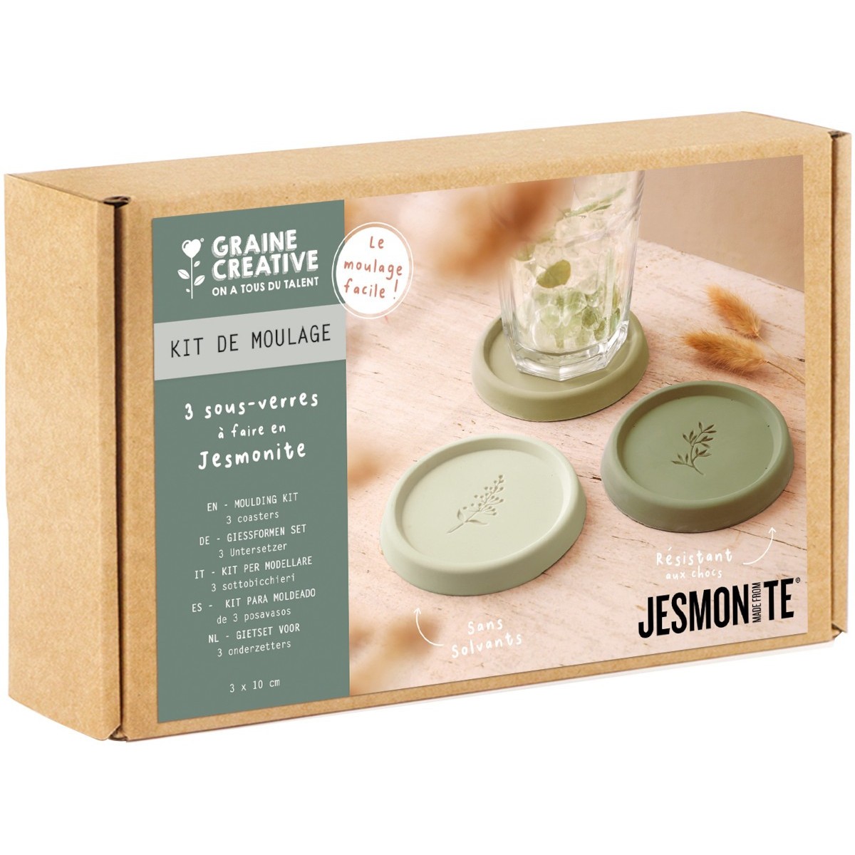 Zestaw kreatywny DIY 3 podstawki z gipsu polimerowego | Dadum