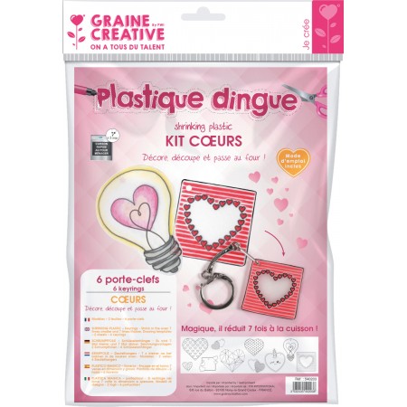 Zestaw DIY breloki do kluczy Serca z magicznego plastiku | Dadum