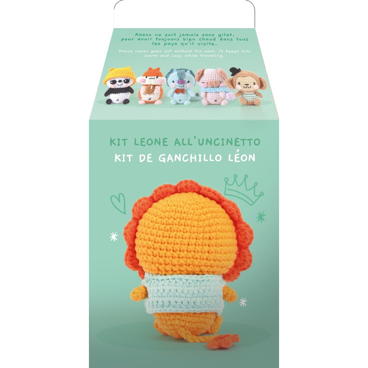 Zestaw do szydełkowania Lew Amigurumi 10 cm | Dadum