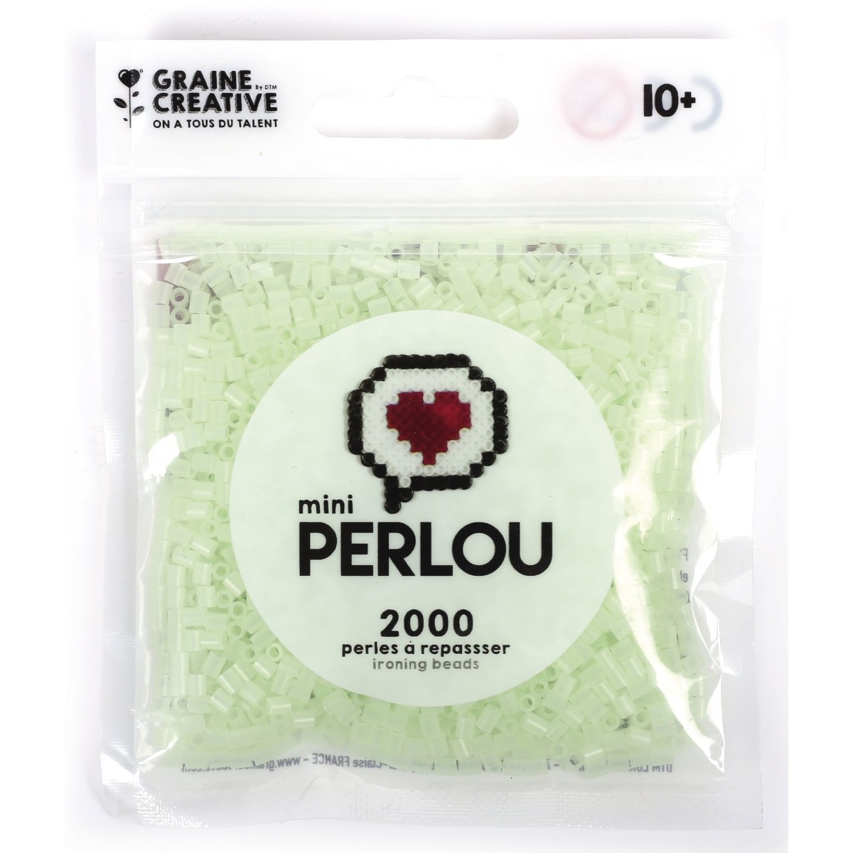 Mini koraliki do prasowania fluorescencyjne 2000szt - średnica 2mm