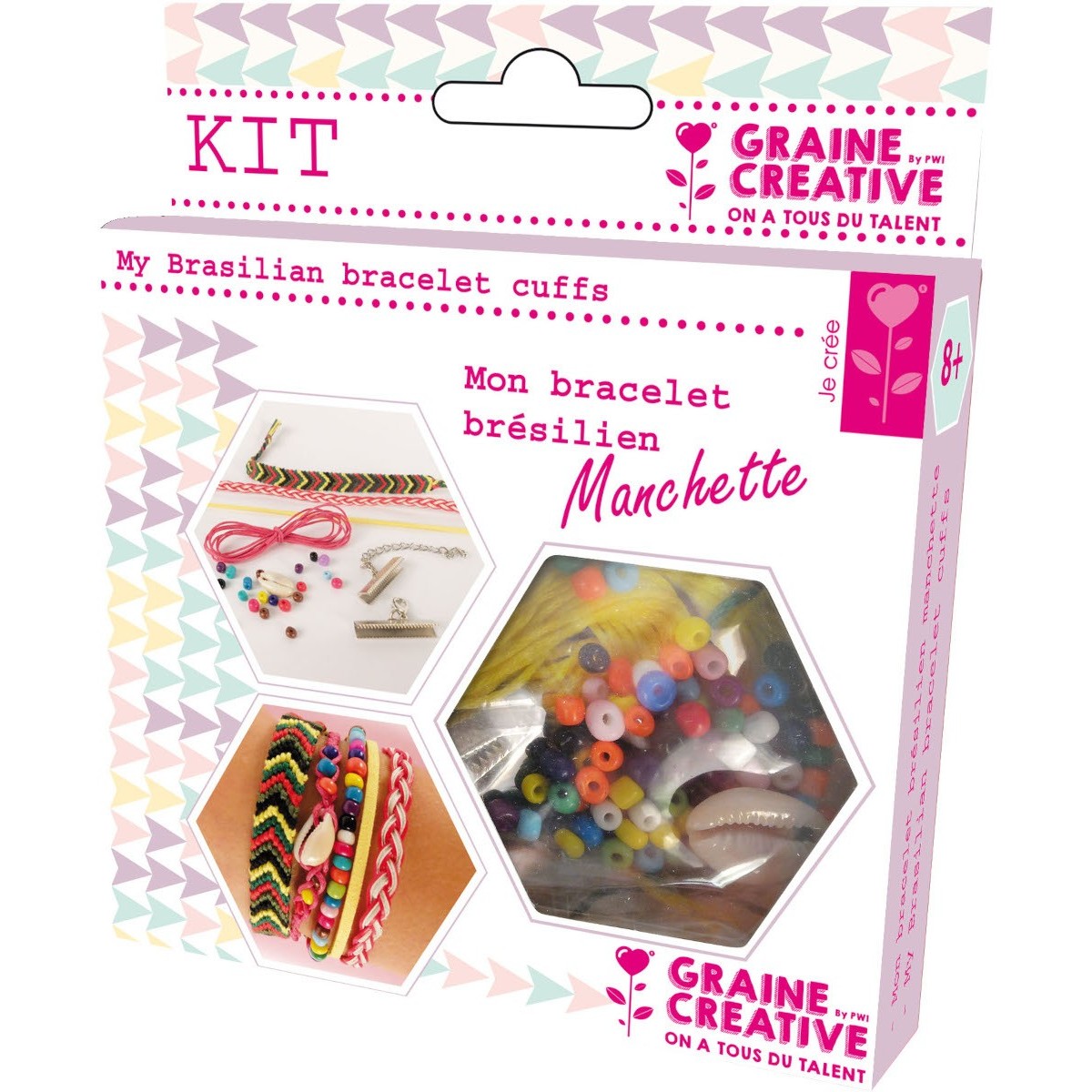 Zestaw kreatywny DIY bransoletki brazylijskie tęczowe +8 | Dadum