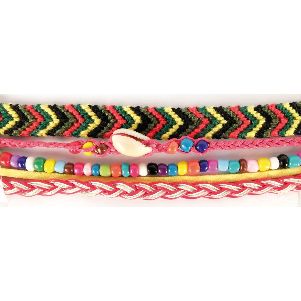 Zestaw kreatywny DIY bransoletki brazylijskie tęczowe +8 | Dadum