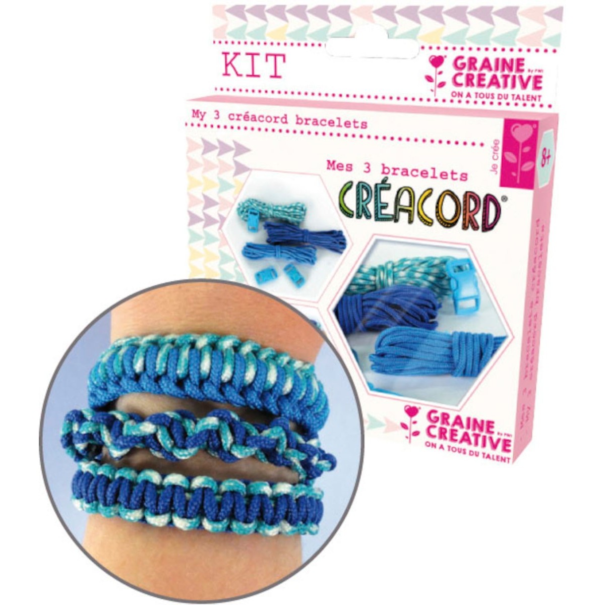 Zestaw Biżuteria DIY z linki creacord niebieski +8 | Dadum