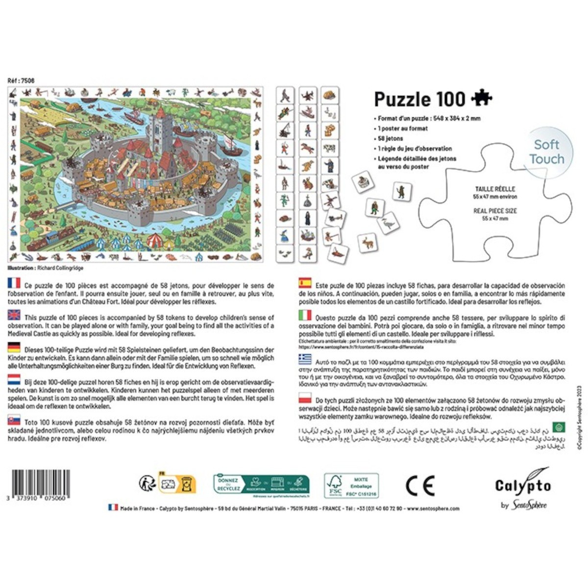 Puzzle obserwacyjne 100 Zamek Warowny, Calypto | Dadum