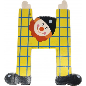 Drewniana literka "H" na ścianę dla dzieci, żółta