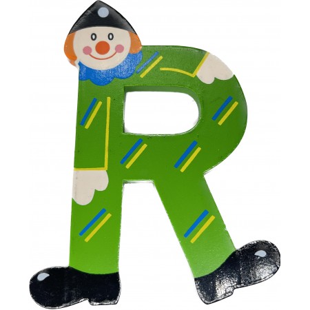 Drewniana literka "R" na ścianę dla dzieci, zielona