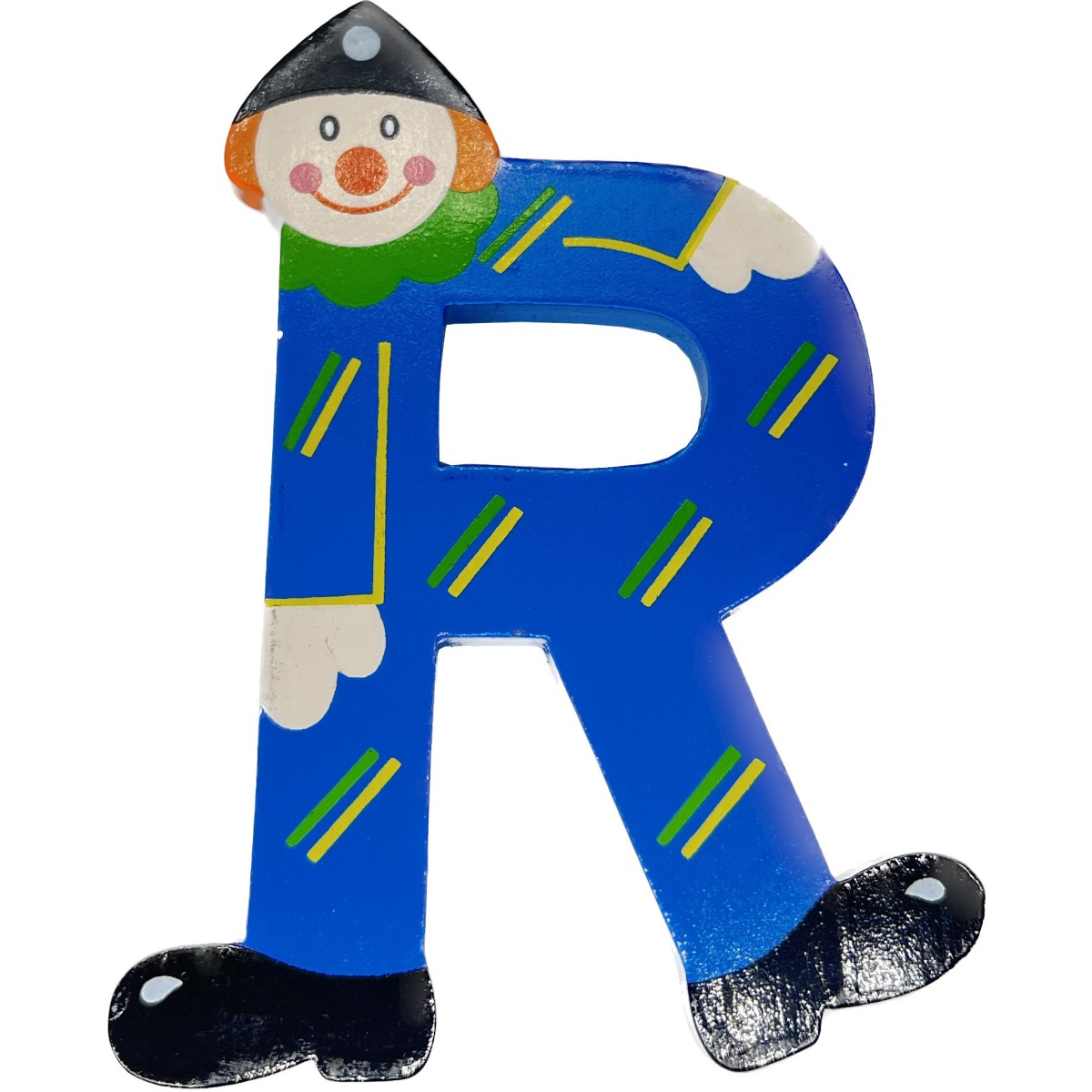 Drewniana literka "R" na ścianę dla dzieci, niebieska