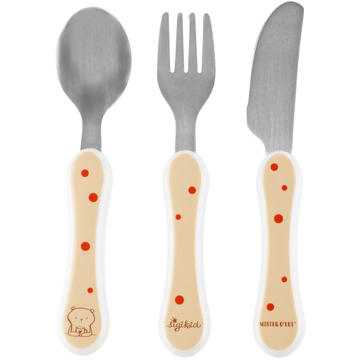 Sigikid Sztućce dla dzieci Miś Mister O'Lui stal nierdzewna