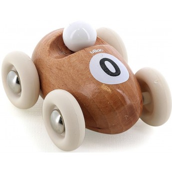 Vilac Samochodzik drewniany naturalny numer "0" dla dzieci +18m