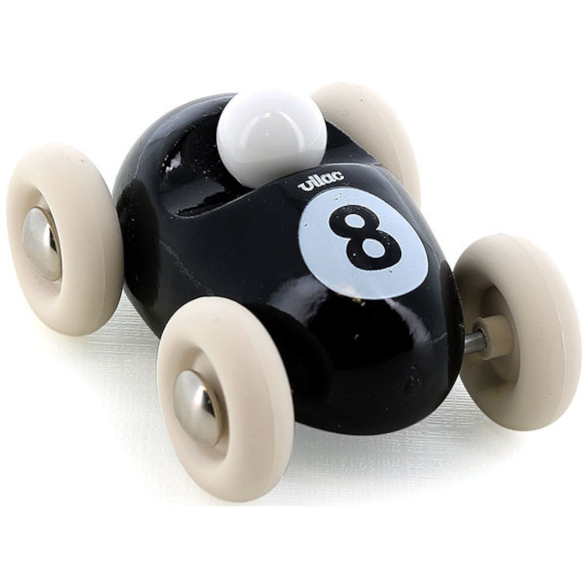 Vilac Samochodzik drewniany czarny numer "8" dla dzieci +18m