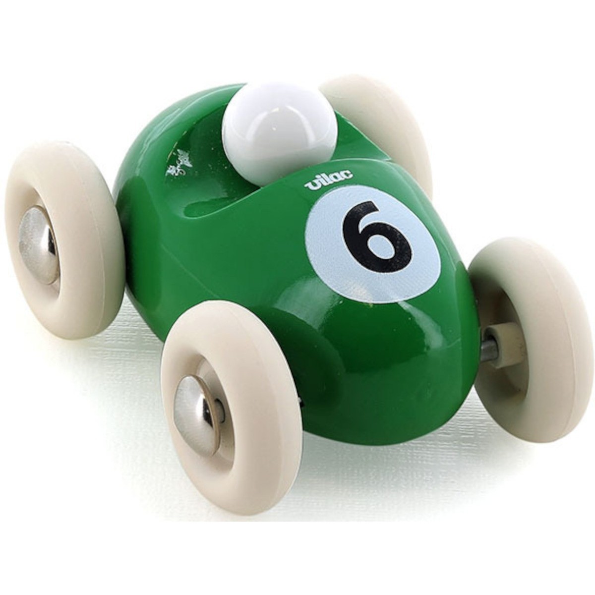 Vilac Samochodzik drewniany zielony numer "6" dla dzieci +18m