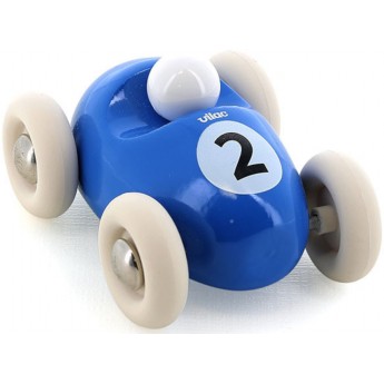Vilac Samochodzik drewniany niebieski numer "2" dla dzieci +18m