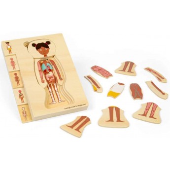 BigJigs Układanka anatomiczna dziewczyna +3 | Dadum