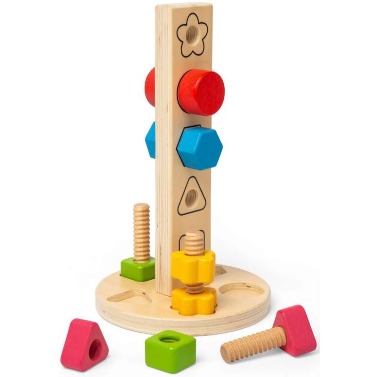 Zabawka manipulacyjna kształty i śruby +12 mc, BigJigs