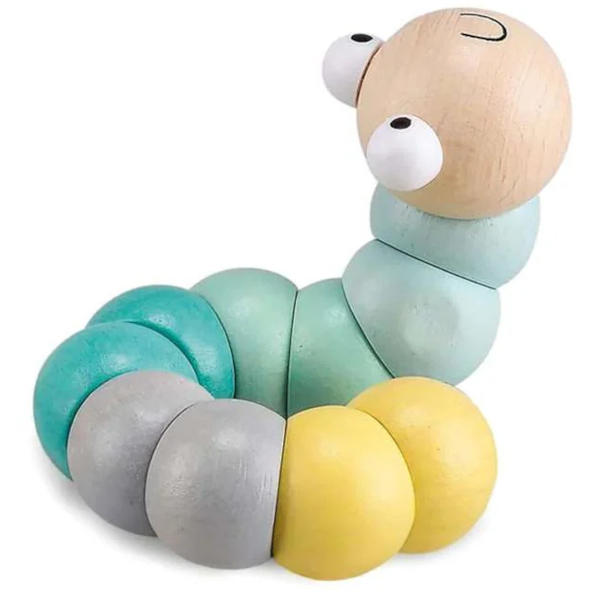 Elastyczna gąsienica pastelowo-niebieska +12mc, Bigjigs