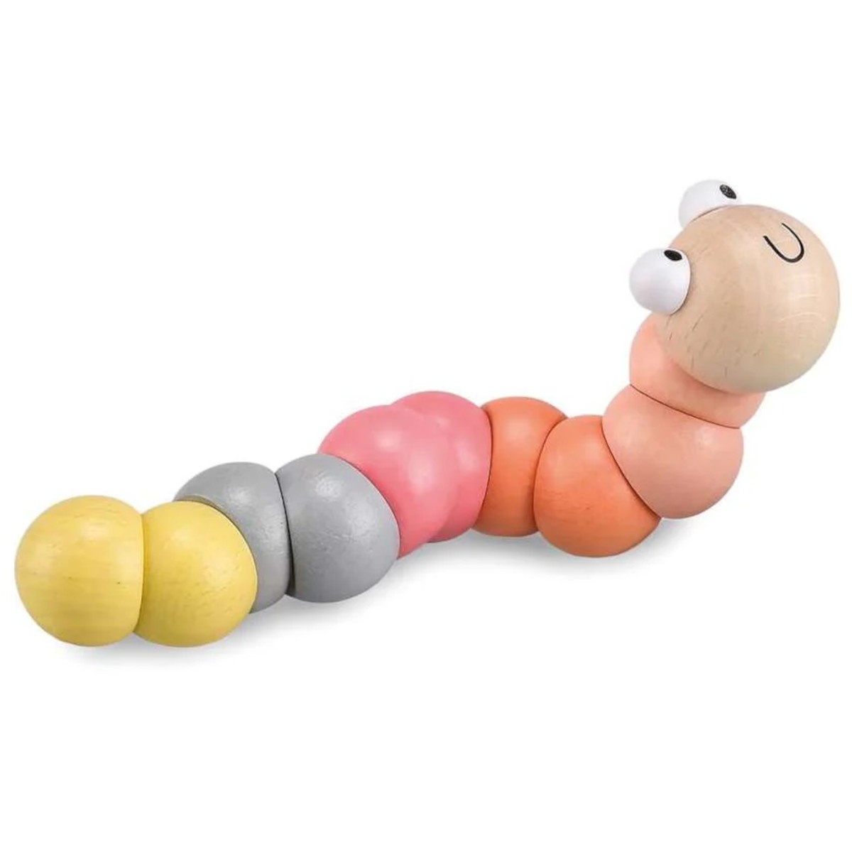 Elastyczna gąsienica pastelowo-różowa +12mc, Bigjigs