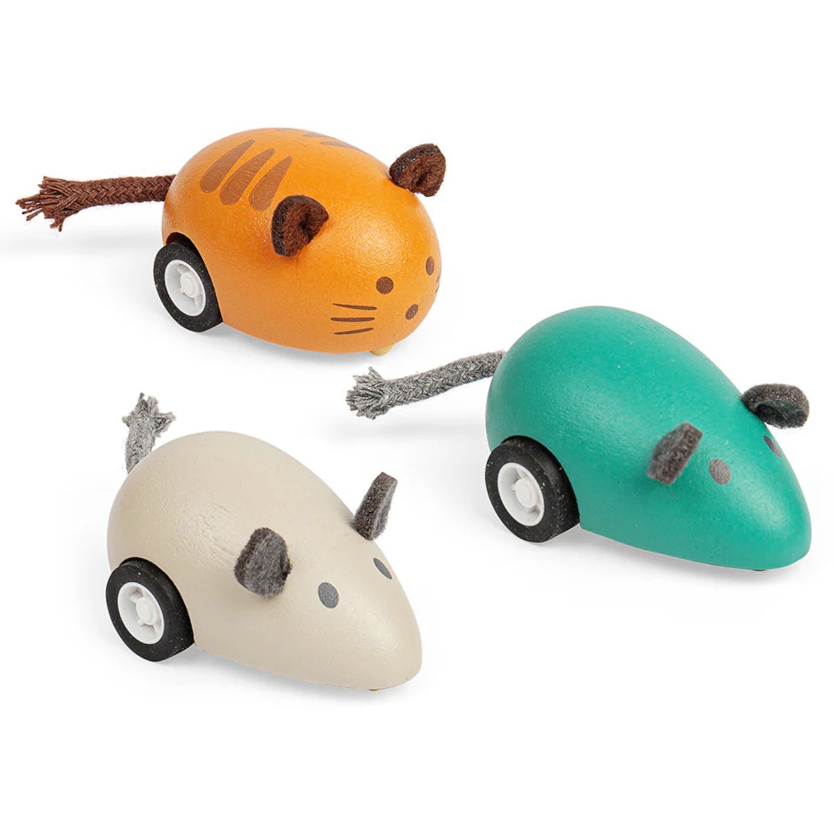 BigJigs Uciekająca myszka szara drewniana zabawka +3